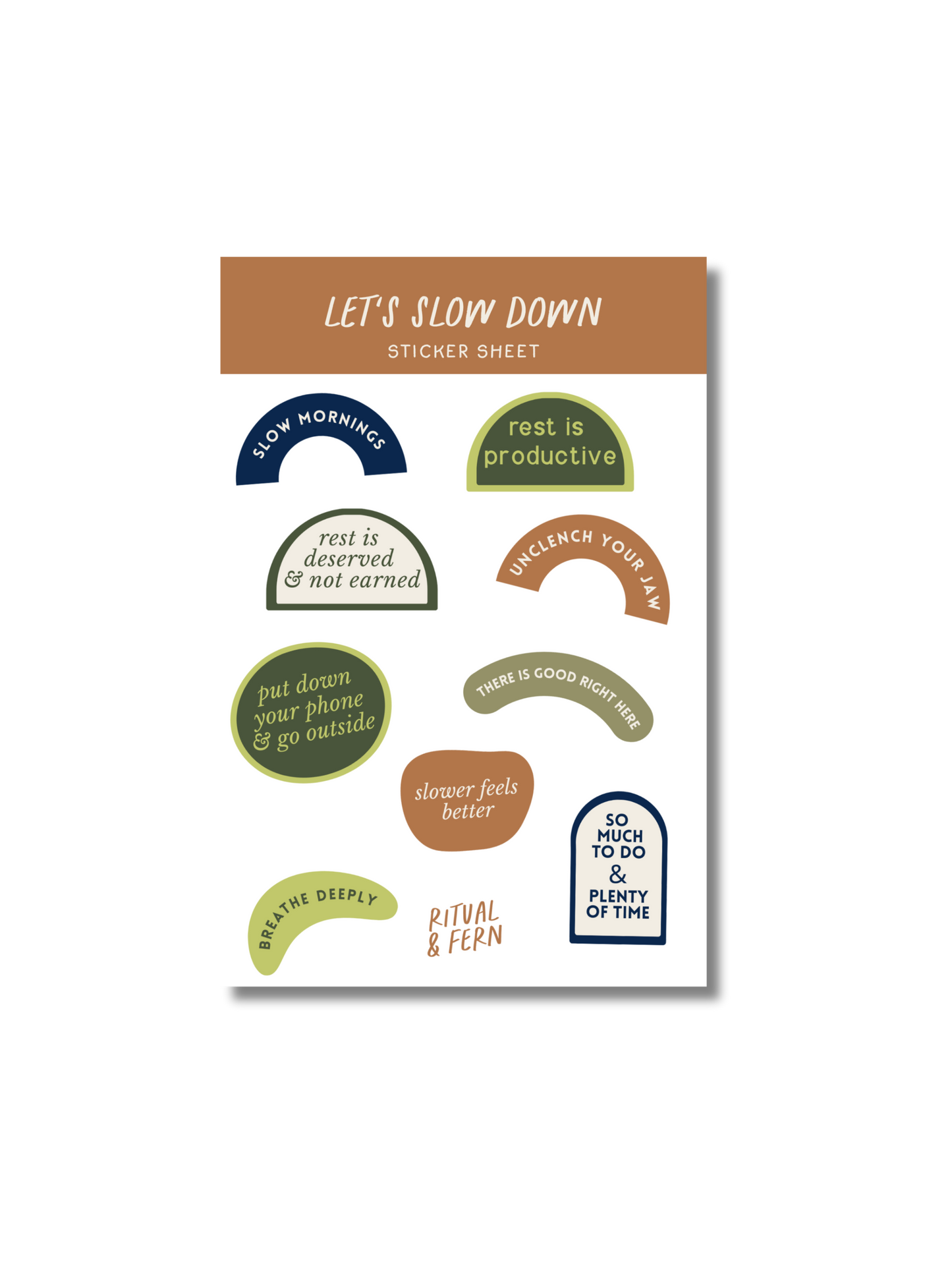 SLOW DOWN STICKER SHEET