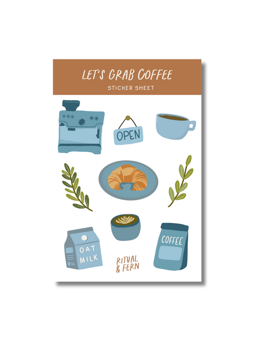 LET'S GRAB COFFEE STICKER SHEET